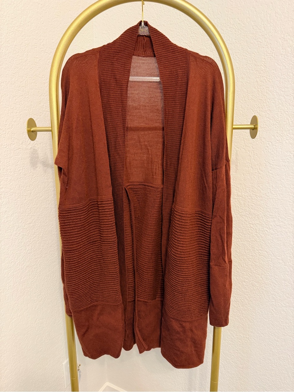 Women’s Open-Front Marron Cardigan Sweater